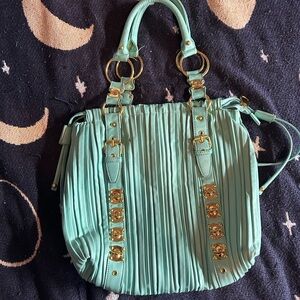 ANTONIO MELANI Aqua Pleated Shoulder Bag